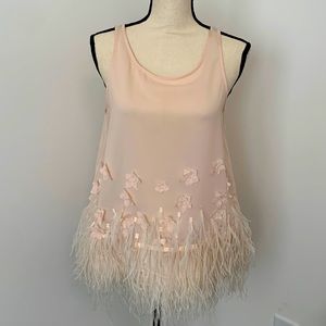 Moulinette Soeurs sleeveless appliqué blouse size medium pale pink